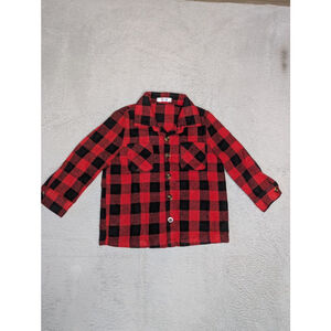 Boys Arshiner Button Down Shirt 4 Red Black Plaid Flannel New